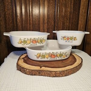 Corningware White Bakeware Set with Fruit Design